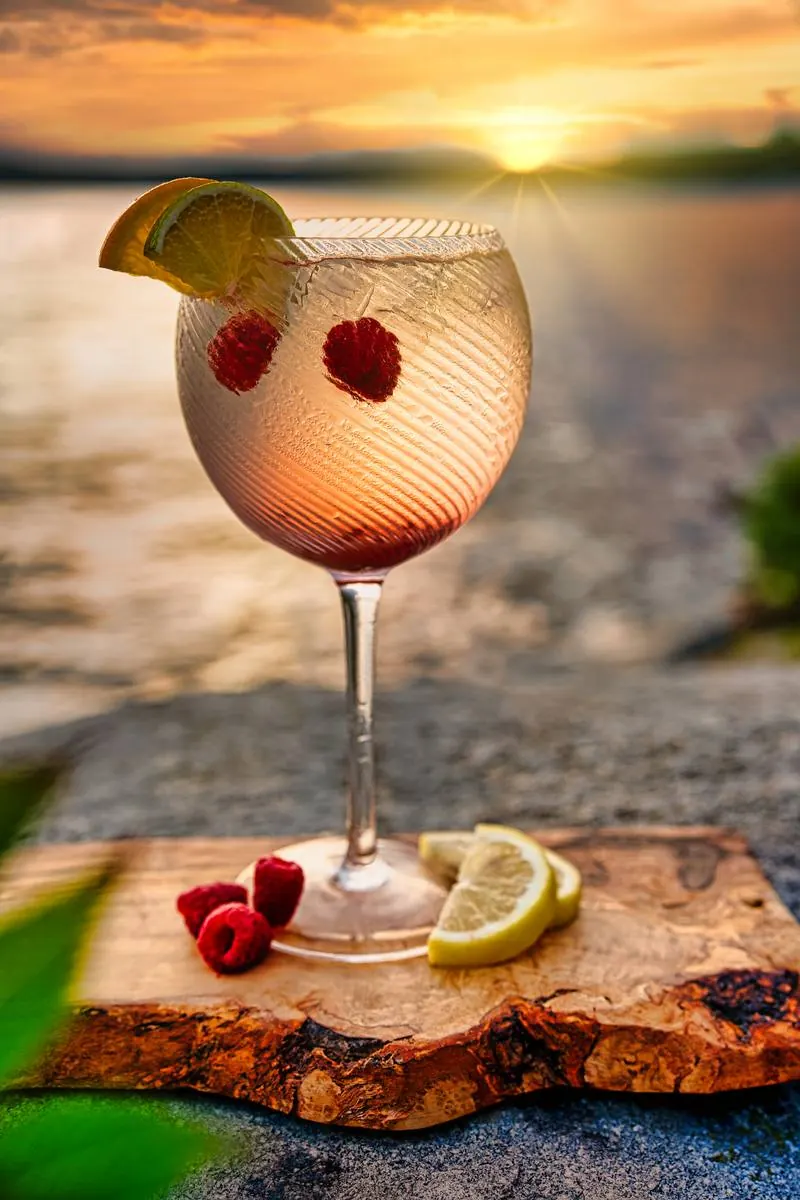 Cocktail au coucher du soleil